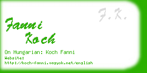 fanni koch business card